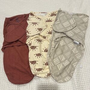 Set of 3 SwaddleMe swaddles - rust, cream, gray